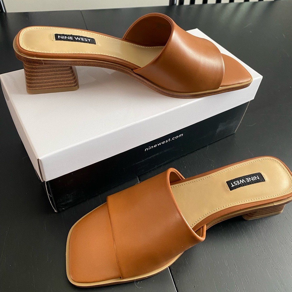 Never Been Worn Nine West Tan Heeled Sandals